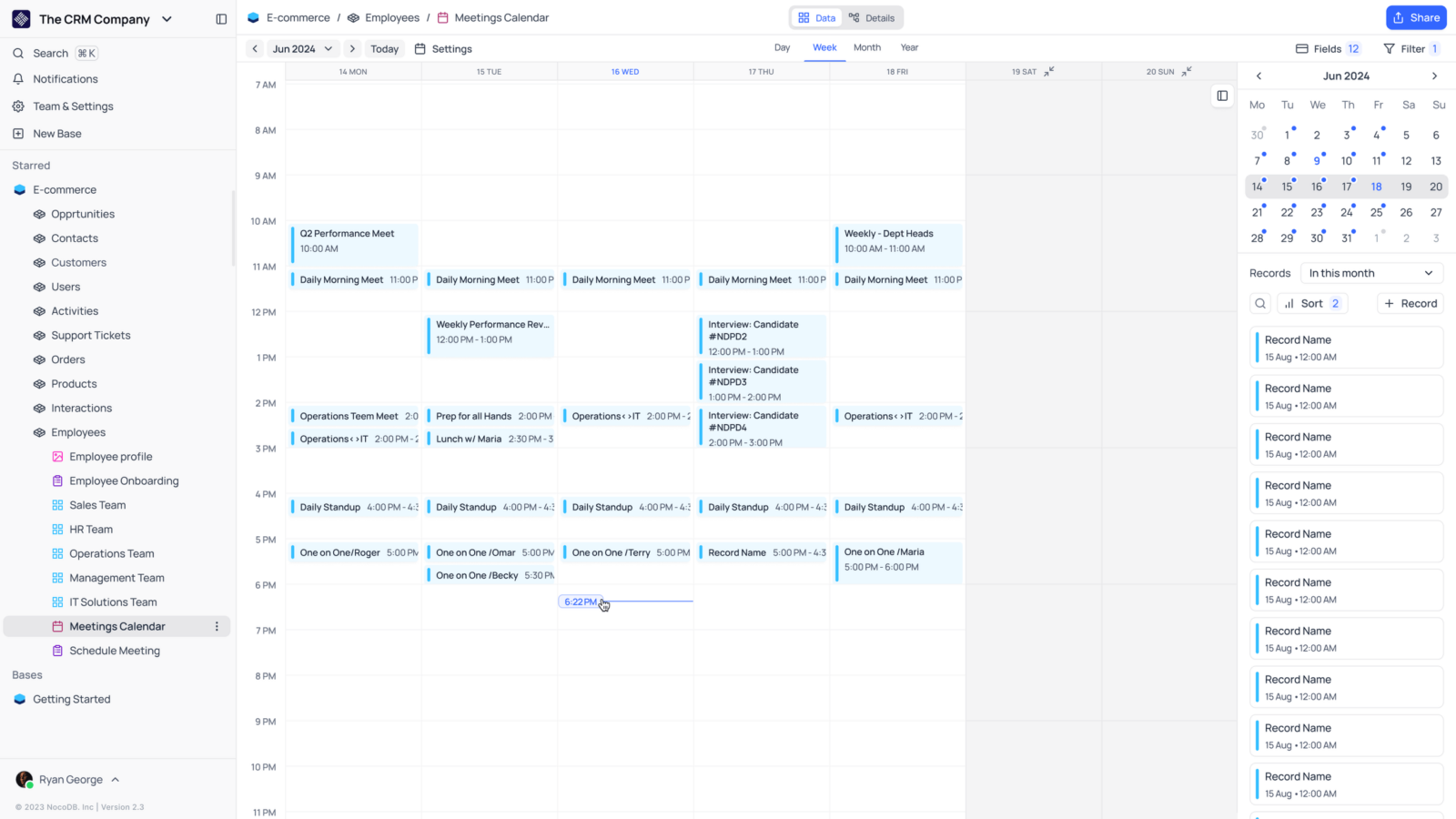 Calendar view