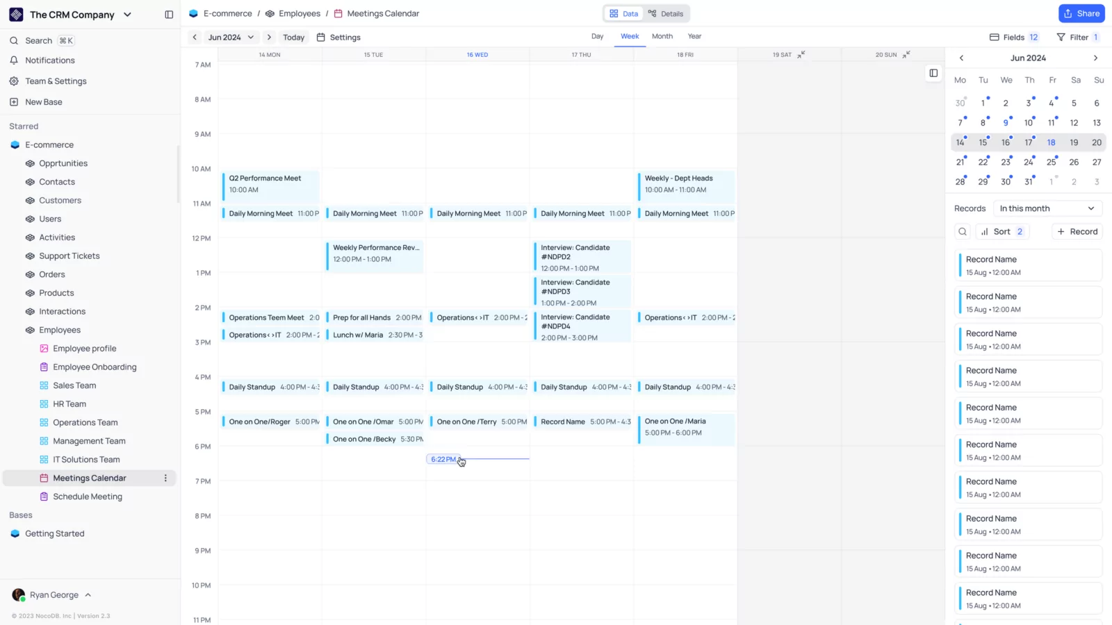 Calendar view
